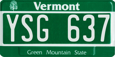 VT license plate YSG637