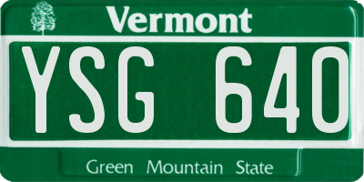 VT license plate YSG640