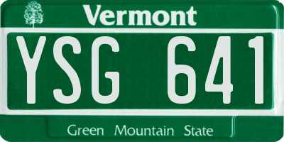VT license plate YSG641