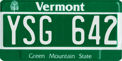 VT license plate YSG642