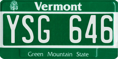 VT license plate YSG646