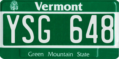 VT license plate YSG648