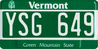 VT license plate YSG649