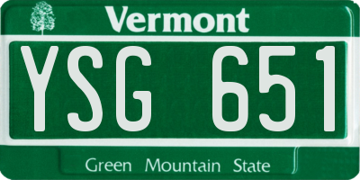 VT license plate YSG651
