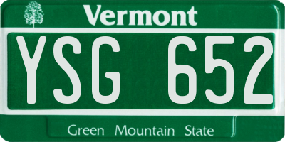 VT license plate YSG652