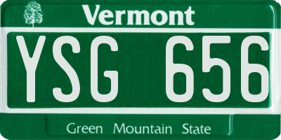 VT license plate YSG656