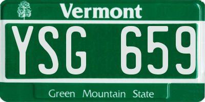 VT license plate YSG659