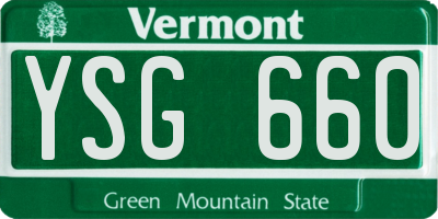 VT license plate YSG660