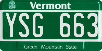 VT license plate YSG663