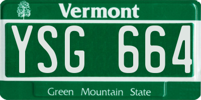 VT license plate YSG664