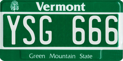 VT license plate YSG666