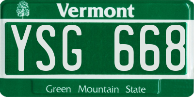 VT license plate YSG668
