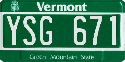 VT license plate YSG671