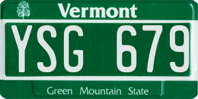 VT license plate YSG679