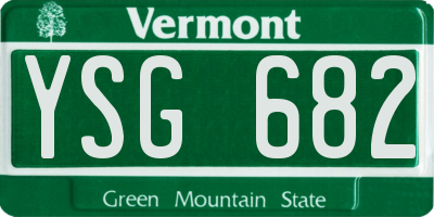 VT license plate YSG682