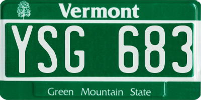 VT license plate YSG683
