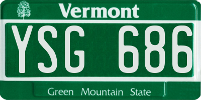 VT license plate YSG686