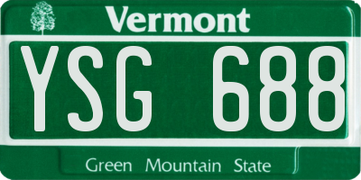 VT license plate YSG688