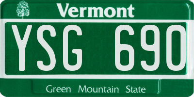 VT license plate YSG690