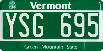 VT license plate YSG695