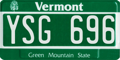 VT license plate YSG696