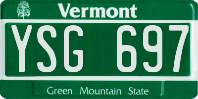 VT license plate YSG697