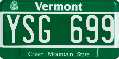 VT license plate YSG699