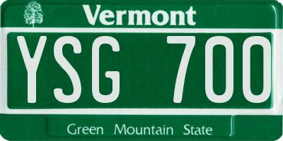 VT license plate YSG700