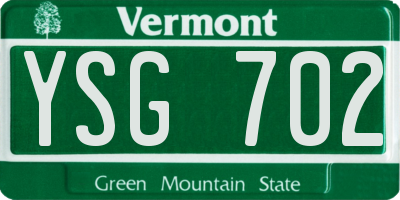 VT license plate YSG702