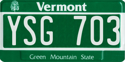 VT license plate YSG703