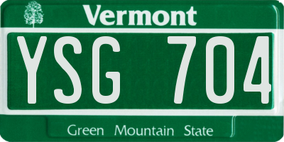 VT license plate YSG704