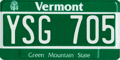 VT license plate YSG705