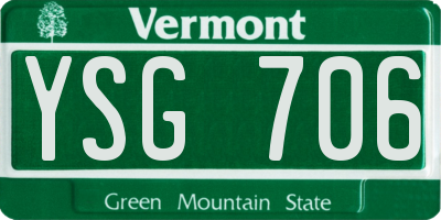 VT license plate YSG706