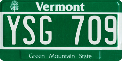 VT license plate YSG709