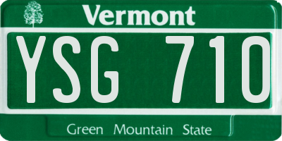 VT license plate YSG710