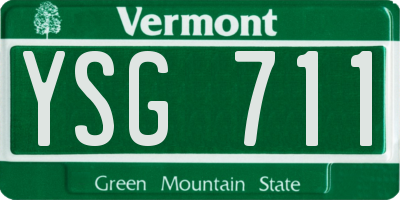 VT license plate YSG711