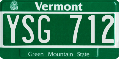 VT license plate YSG712