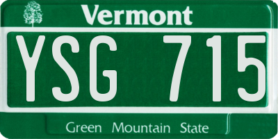 VT license plate YSG715