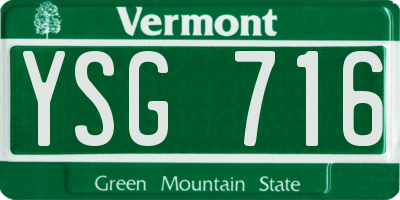 VT license plate YSG716