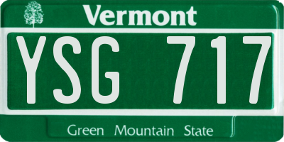 VT license plate YSG717