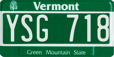 VT license plate YSG718