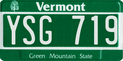 VT license plate YSG719