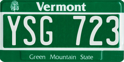 VT license plate YSG723