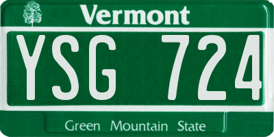 VT license plate YSG724