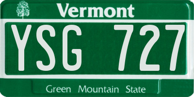 VT license plate YSG727
