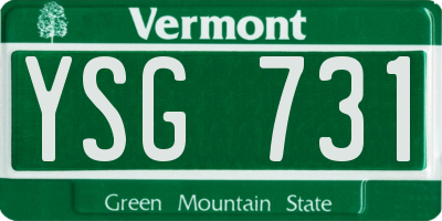VT license plate YSG731