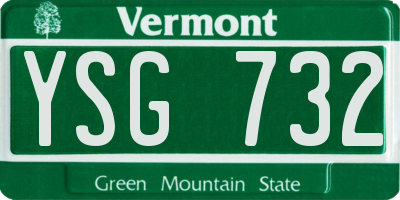 VT license plate YSG732