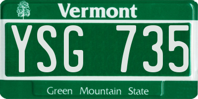 VT license plate YSG735