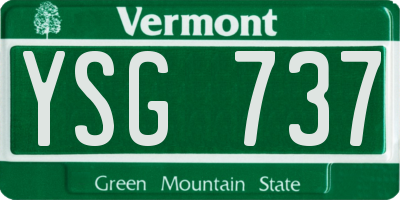VT license plate YSG737