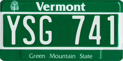 VT license plate YSG741